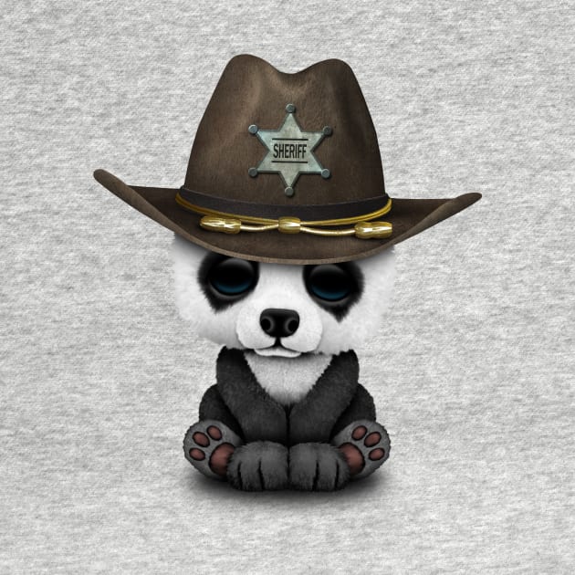 Cute Baby Panda Sheriff by jeffbartels